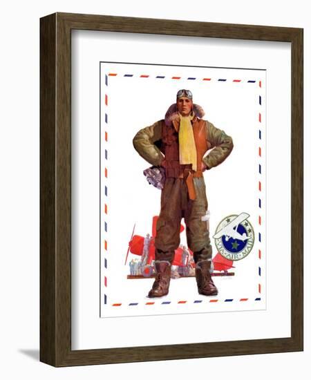 "Airmail Pilot,"December 8, 1934-John E. Sheridan-Framed Giclee Print