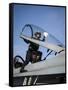 Airman Cleans the Canopy of an F-A-18C Hornet-null-Framed Stretched Canvas