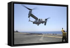 Airman Directs the Take-Off an MV-22 Osprey-null-Framed Stretched Canvas