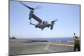 Airman Directs the Take-Off an MV-22 Osprey-null-Mounted Photographic Print