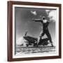 Airman Gives the 'Take Off' Signal to North American P-51 Nicknamed 'My Girl' on Iwo Jima-null-Framed Photo