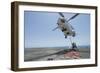 Airmen Attach a Cargo Hook to an SA-330J Puma Helicopter-null-Framed Photographic Print