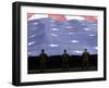 Airmen Present the American Flag During the National Anthem-Stocktrek Images-Framed Photographic Print