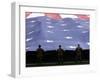 Airmen Present the American Flag During the National Anthem-Stocktrek Images-Framed Photographic Print