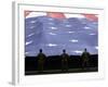 Airmen Present the American Flag During the National Anthem-Stocktrek Images-Framed Photographic Print