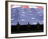 Airmen Present the American Flag During the National Anthem-Stocktrek Images-Framed Photographic Print