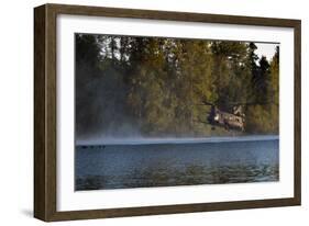 Airmen Wait in a Lake for an Mh-47 Chinook Helicopter to Extract Them-null-Framed Photographic Print