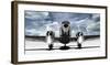 Airplaine taking off in a blue sky-Gasoline Images-Framed Art Print