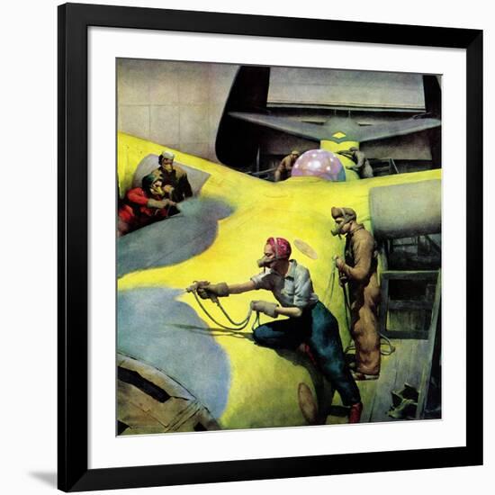 "Airplan Defense Factory," June 24, 1944-Robert Riggs-Framed Giclee Print