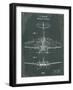 Airplane 1 Green-Tina Carlson-Framed Art Print