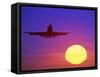 Airplane at Sunset-Mitch Diamond-Framed Stretched Canvas