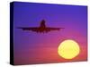 Airplane at Sunset-Mitch Diamond-Stretched Canvas