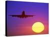Airplane at Sunset-Mitch Diamond-Stretched Canvas