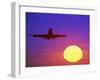 Airplane at Sunset-Mitch Diamond-Framed Premium Photographic Print