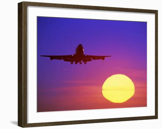 Airplane at Sunset-Mitch Diamond-Framed Photographic Print