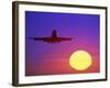 Airplane at Sunset-Mitch Diamond-Framed Photographic Print