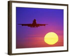 Airplane at Sunset-Mitch Diamond-Framed Photographic Print