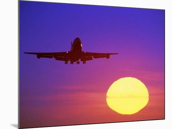 Airplane at Sunset-Mitch Diamond-Mounted Photographic Print