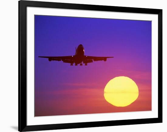 Airplane at Sunset-Mitch Diamond-Framed Photographic Print