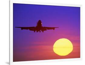 Airplane at Sunset-Mitch Diamond-Framed Photographic Print