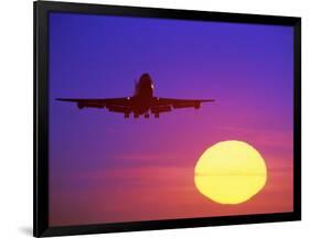 Airplane at Sunset-Mitch Diamond-Framed Photographic Print