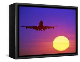 Airplane at Sunset-Mitch Diamond-Framed Stretched Canvas