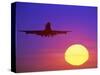 Airplane at Sunset-Mitch Diamond-Stretched Canvas