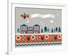 Airplane Banner City Vector/Illustration-lyeyee-Framed Art Print