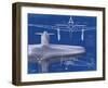 Airplane Blueprint 1-Carole Stevens-Framed Art Print