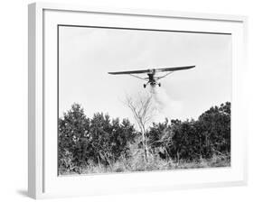 Airplane Dropping Cloud of Mosquito Insecticide-null-Framed Photographic Print