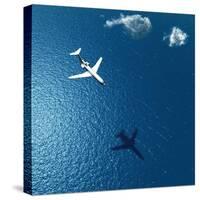 Airplane Flies over a Sea-Photobank gallery-Stretched Canvas