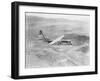 Airplane Flying over Landscape-null-Framed Photographic Print