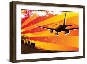 Airplane Landing Poster-Rashomon-Framed Art Print