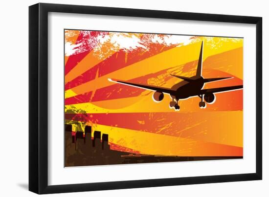 Airplane Landing Poster-Rashomon-Framed Art Print