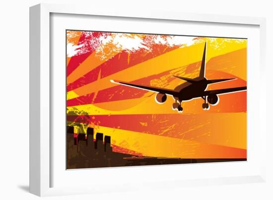 Airplane Landing Poster-Rashomon-Framed Art Print