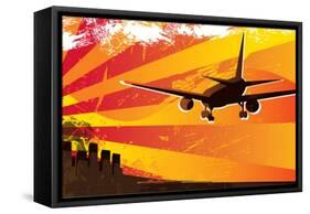 Airplane Landing Poster-Rashomon-Framed Stretched Canvas