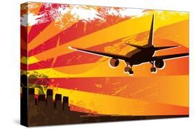 Airplane Landing Poster-Rashomon-Stretched Canvas