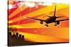 Airplane Landing Poster-Rashomon-Stretched Canvas