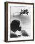 Airplane near American Carrier-David Hume Kennerly-Framed Photographic Print