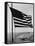 Airplane on Battleship Deck with American Flag in Foreground, World War II-null-Framed Stretched Canvas