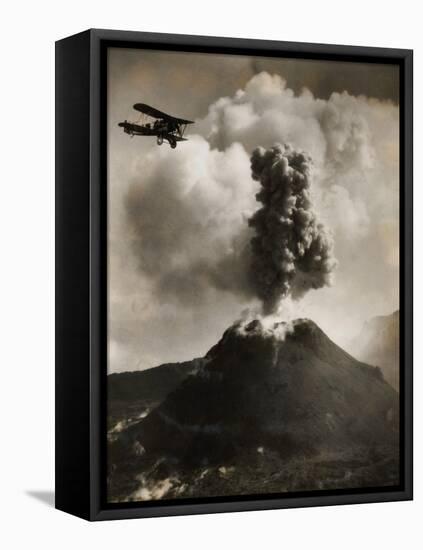 Airplane over Mount Vesuvius-null-Framed Stretched Canvas