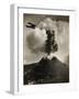 Airplane over Mount Vesuvius-null-Framed Photographic Print