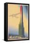 Airplane Passing Mussolini Obelisk-null-Framed Stretched Canvas