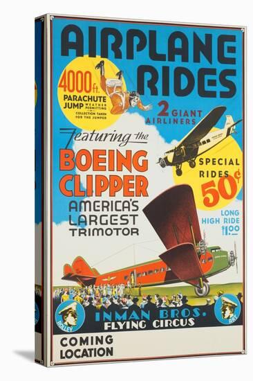 "Airplane Rides: Featuring the Boeing Clipper, America's Largest Trimotor", 1929-null-Stretched Canvas