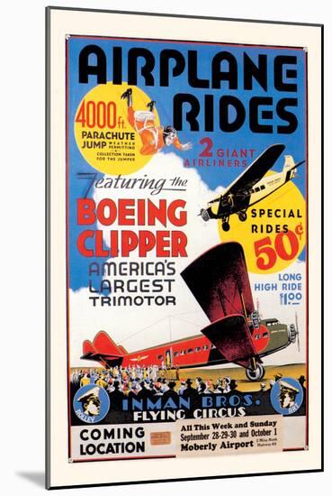 Airplane Rides: Inman Bros. Flying Circus-null-Mounted Art Print