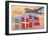 Airplane, Scandinavian Flags-null-Framed Art Print