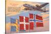Airplane, Scandinavian Flags-null-Stretched Canvas