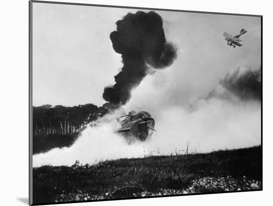 Airplane Shooting at a Tank-null-Mounted Photographic Print