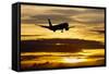 Airplane sunset-Charles Bowman-Framed Stretched Canvas