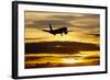 Airplane sunset-Charles Bowman-Framed Photographic Print